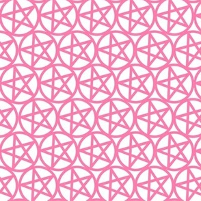 XS - Pentagrams White on Magenta Fuchsia Pink Pentacle Stars Pagan Wicca Witch Craft Halloween Geo Magic Occult Clairvoyange Simple Minimal