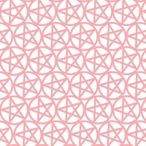 XS - Pentagrams Peach Pink on White Pentacle Stars Pagan Wicca Witch Craft Halloween Geo Magic Occult Clairvoyange Simple Minimal