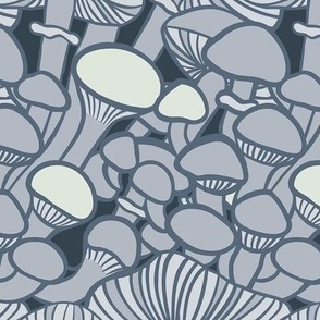 Gray Mushrooms Illustration medium