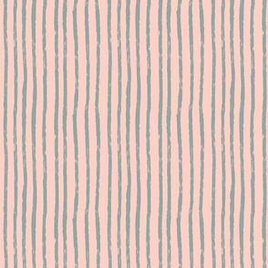 Medium-   Striped Coral pink, off white  and Gray Hygge Christmas