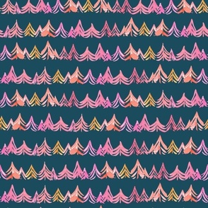 abstract forest dark blue and pink