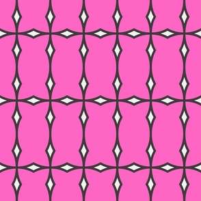 Rose pink diamond graph check / large 