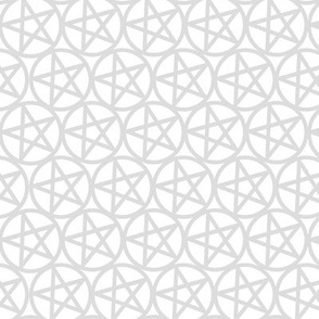 XS - Pentagrams Light Gray on White Pentacle Stars Pagan Wicca Witch Craft Halloween Geo Magic Occult Clairvoyange Simple Minimal