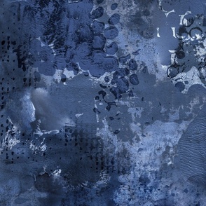 Modern Abstract Distressed Paint Texture Midnight Blue