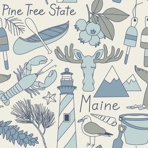 Maine items blue