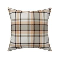 Crossroads Plaid in Taupe Peach and Off-White