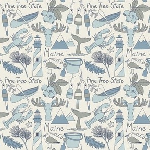 small Maine items blue