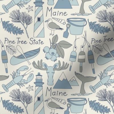 medium Maine items blue