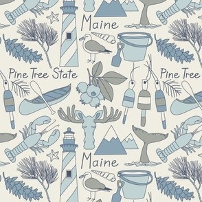 medium Maine items blue