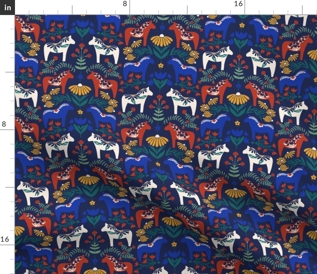 Dala Horse - Navy - Small