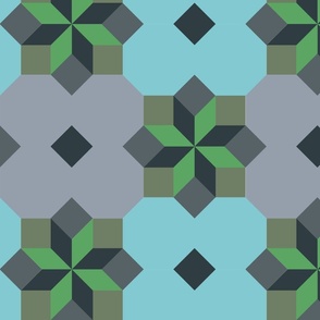 Summer Tiles: Jumbo Tile Pattern with Pantone’s Mega Matter palette
