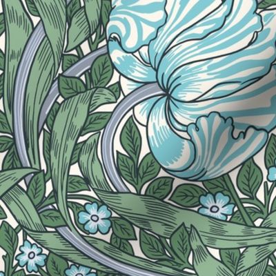 Pimpernel Pantone Mega Matter Bedding: Dark Moody Florals & Historic Victorian Art Nouveau Reimagined with William Morris' Damask Wallpaper