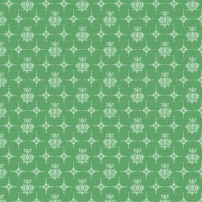 Pomegranate Pane - Small - Green- - Linen Texture, Monochromatic