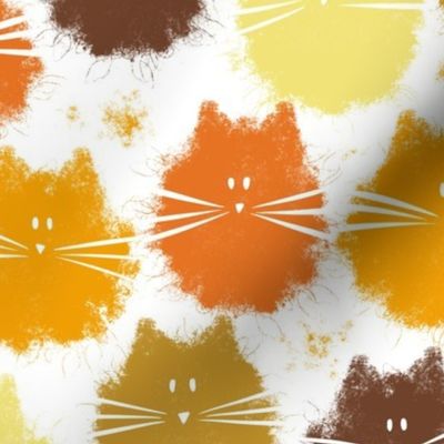 cat - fluffer cat autumn colors - cute fluffy cats - cat fabric