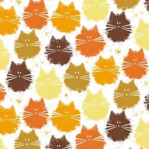 cat - fluffer cat autumn colors - cute fluffy cats - cat fabric