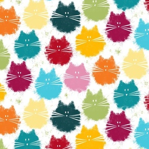 cat - fluffer cat bohemian - cute fluffy cats - cat fabric