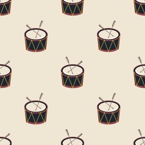 12 Days of Christmas : Drums on Ivory Beige