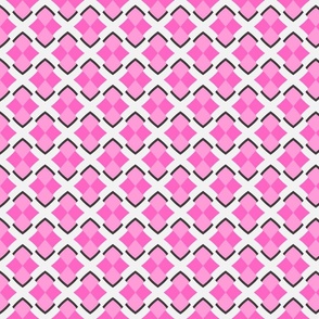 Argyle pink black and white checks / xx small