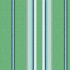 Oxford Stripe Pantone Mega Matters Green, Turquoise, Gray and Navy with Tints  (TBS213)