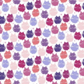 small scale cat - fluffer cat peony mix - cute fluffy cats - cat fabric