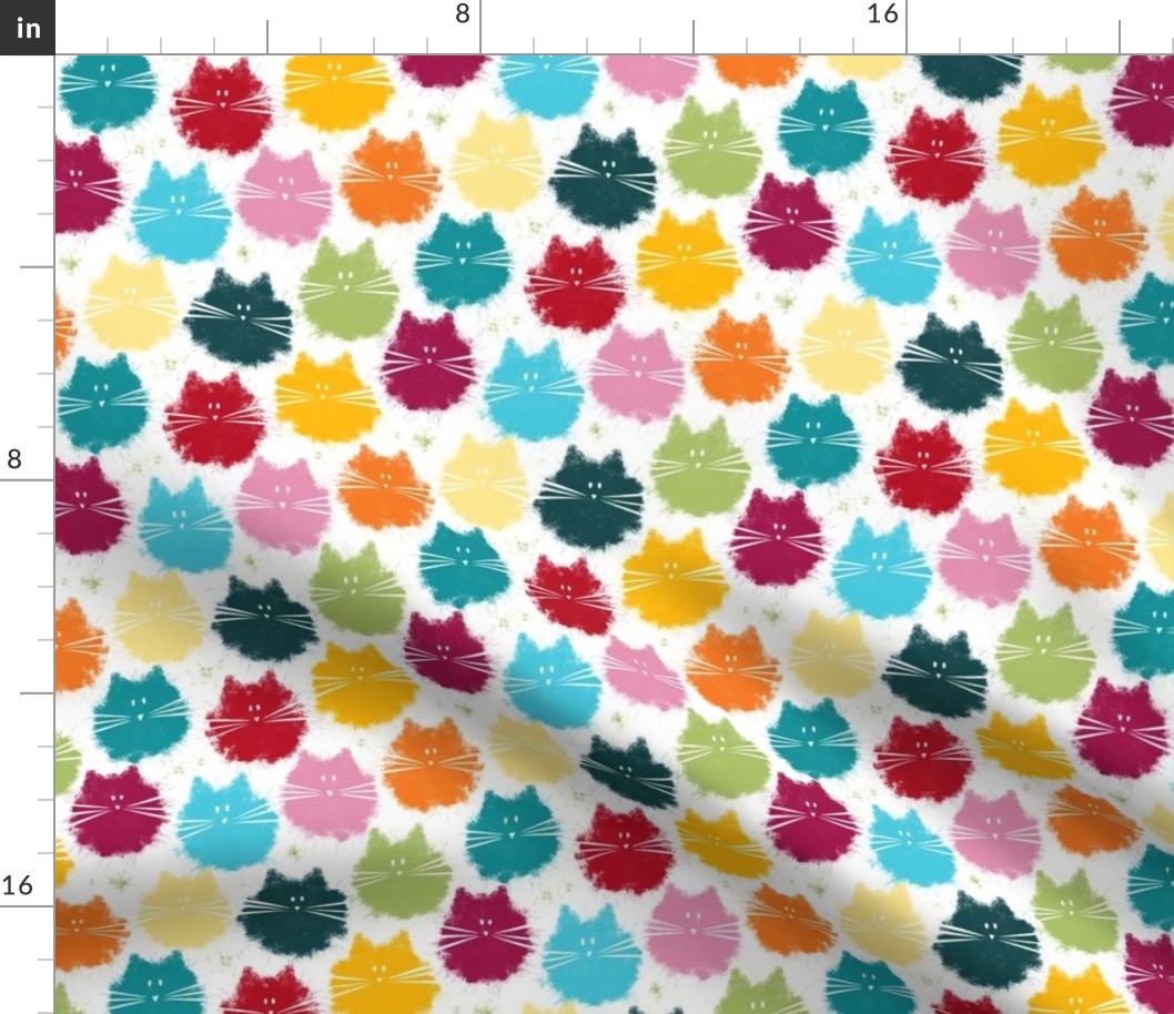 small scale cat - fluffer cat bohemian - cute fluffy cats - cat fabric