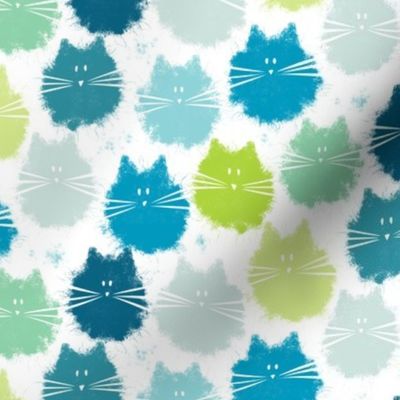 small scale cat - fluffer cat caribbean mix - cute fluffy cats - cat fabric