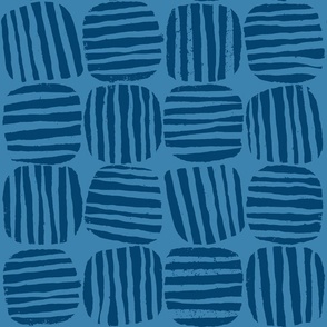 Striped Circle Squares Blue