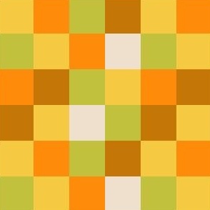 Retro  Checks Yellow, Orange and Brown