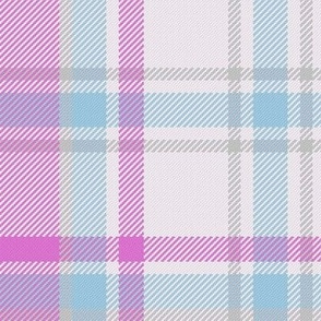 Crossroads Plaid in Hot Pink Baby Blue and White