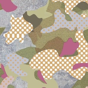 Camouflage polka dot orange and pink