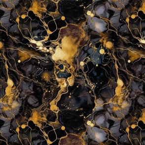 Small Black and Gold Alcohol Ink 2