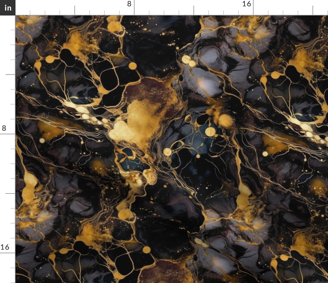 Small Black and Gold Alcohol Ink 2