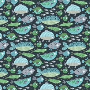 Funny patterned fish. Pantone Mega Matter. Small