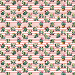 Cactus on Blush Stripes Mini Scale