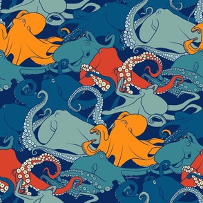Octopus - Blue & Orange