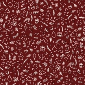 Christmas decor elements in red - 8.33"