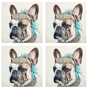 Boho French Bulldog Panel Nine Inch