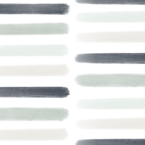 Watercolor Painted Lines | Large Scale | Pale Pink, Sage Green, Navy Blue, Bright White | multidirectional geometric