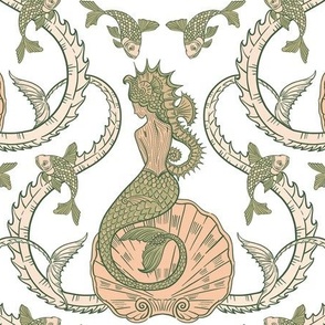 Mermaid Fantasy Nouveau Large Neutral White