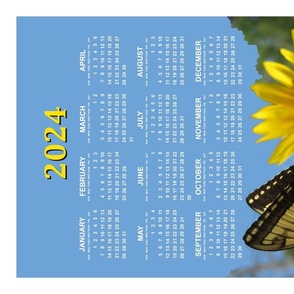 2024 zinnia sunflower yellow swallowtail calendar