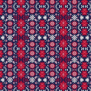 Red, White and Blue Floral Design