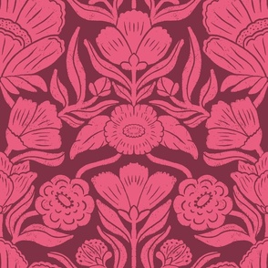 Damask - Magenta Pink