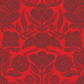 Damask - Red and Maroon
