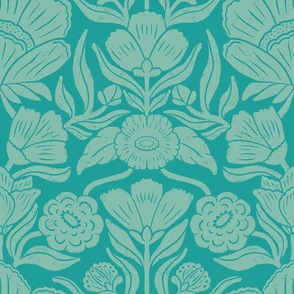 Damask - Teal Green