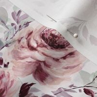 dreamy watercolor floral - cool mauve