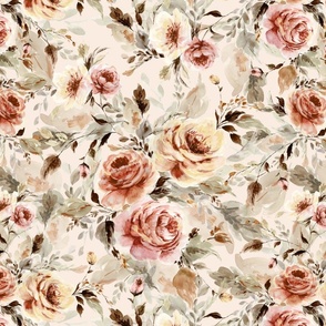 dreamy watercolor floral - warm