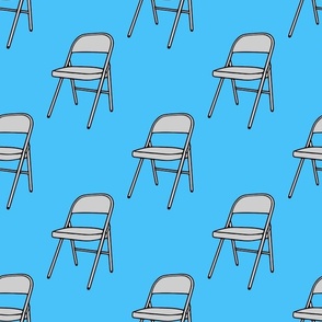 Large Scale Folding Chair on Blue
