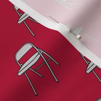 Medium Scale Folding Chair on Crimson