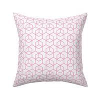 Hexagon Trellis - pink on white