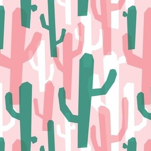 Geometric Cacti (Pink, Green, White)